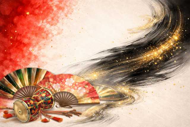 kabuki fan background